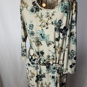Vintage Randolph Duke Size S Ling Sleeved Gathered Neckline Trim Floral